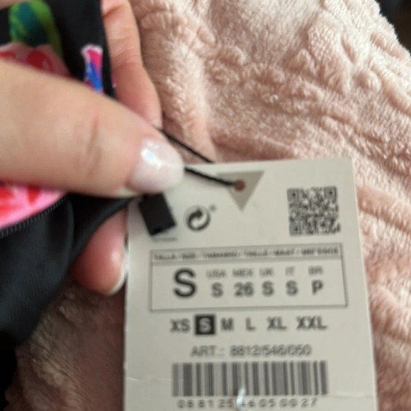 Zara floral print mini dress small 8812/546 without belt - Picture 5 of 6